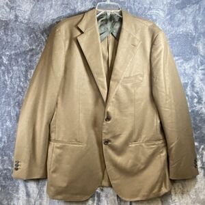 Proper Cloth 46R Sport Coat Dark Camel Jacket Blazer Wool Cashmere Flannel Brown